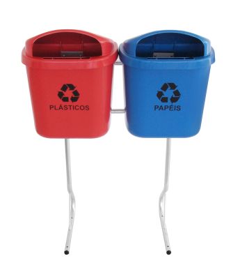 CONJUNTO PARA COLETA SELETIVA DE 40 L COM 02 CESTOS